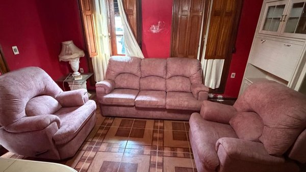 Juego de Sillones Reclinables: Sofá de 3 Cuerpos y Sillones Individuales