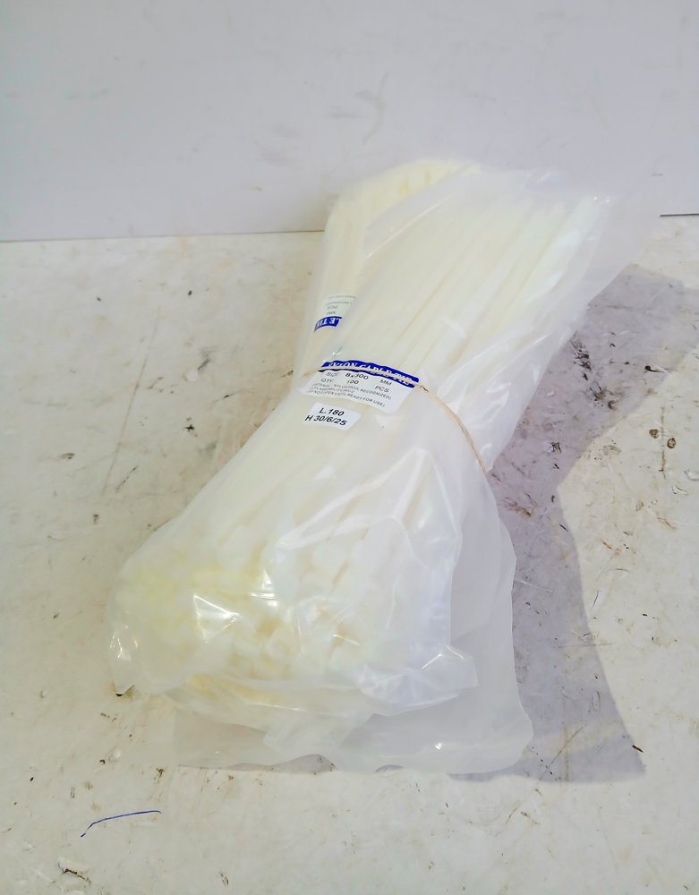5 Paquetes de 100 Precintos Plásticos Blancos 8x300 mm