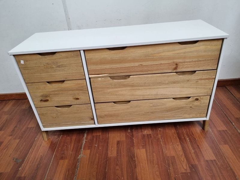 Cómoda Moderna Diseño Nórdico Blanco y Madera Natural