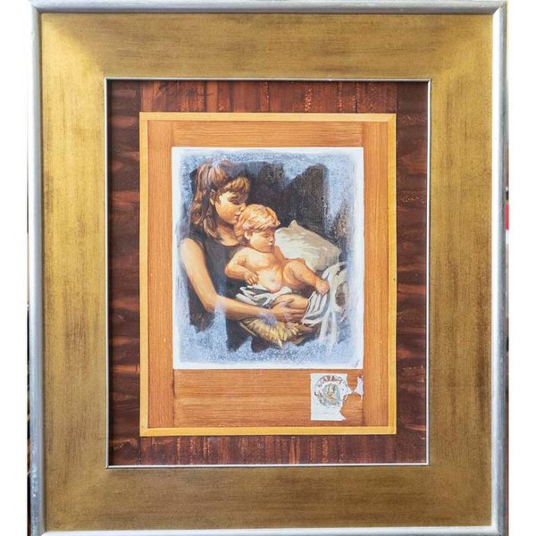 Pintura de la Madre y el Niño por Tejera