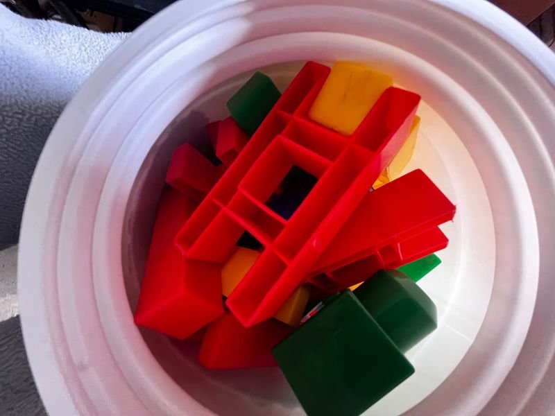 3 Frascos con Bloques de Construcción Tipo Lego