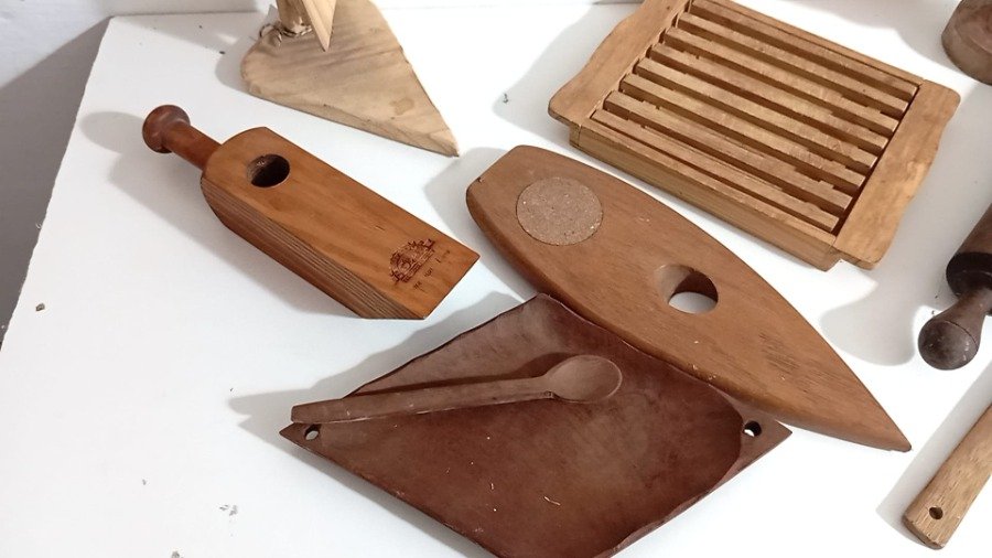 Conjunto de utensilios de madera artículos de cocina vintage o de colección - imagen 3