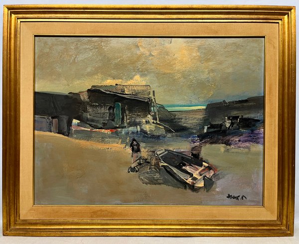 Pintura de Hugo Nantes: Botes en la playa - imagen 2