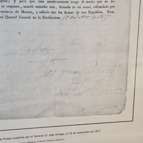 Patente de Oficial de Presas expedida por el General José Artigas el 15 de noviembre de 1817 (Réplica) - imagen 5