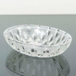 Jabonera Ovalada de Cristal Italiano con Diseño Labrado - imagen 1