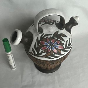 Botijo de Cerámica con Diseño Floral - Impecable Estado - imagen 4