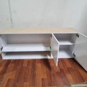 Mueble Aéreo o Bajo Mesada Blanco con Tiradores Cromados y Estantes Internos - imagen 2