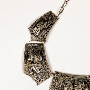 Conjunto de Collar Azteca y Pulsera Filigrana Dorada - imagen 6