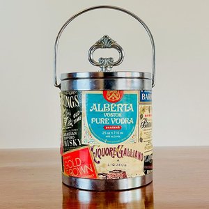 Juego de Hielera Vintage y Canasta de Peltrina con Posavasos - imagen 3