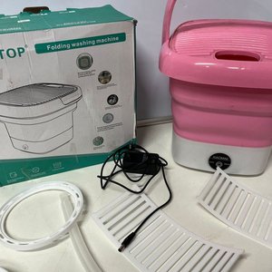 Mini Lavadora Plegable MaxTop Rosa y Blanca - Nueva en Caja - imagen 4