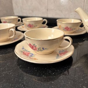 Juego de Té Versailles Porcelana con Flores - imagen 5