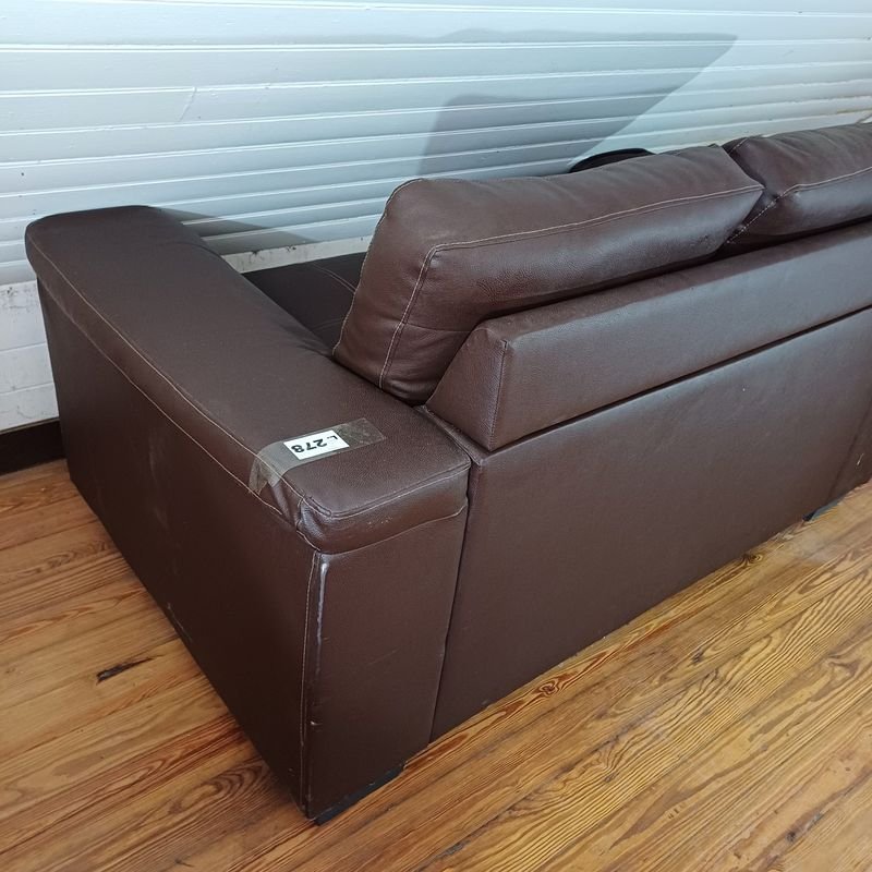 Sillón de 2 cuerpos en cuerina, cuero marrón - imagen 9