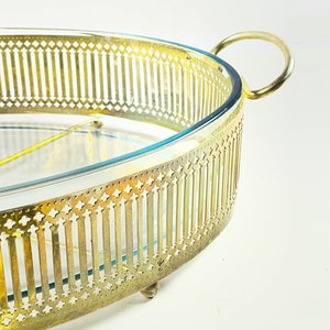 Fuente Oval de Vidrio con Soporte y Tapa Metálica - 35 x 24 cm - imagen 3