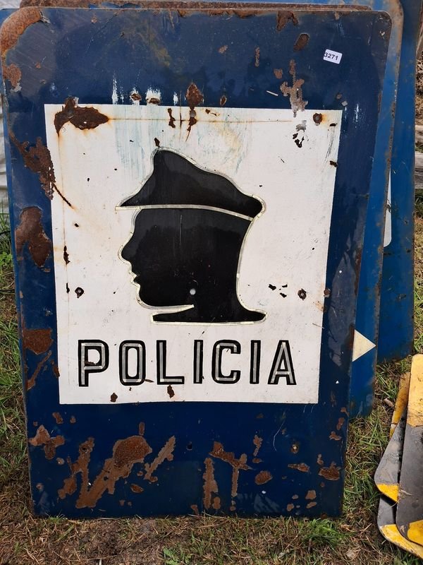 Cartel de señalización de policial, medidas 60 x 90