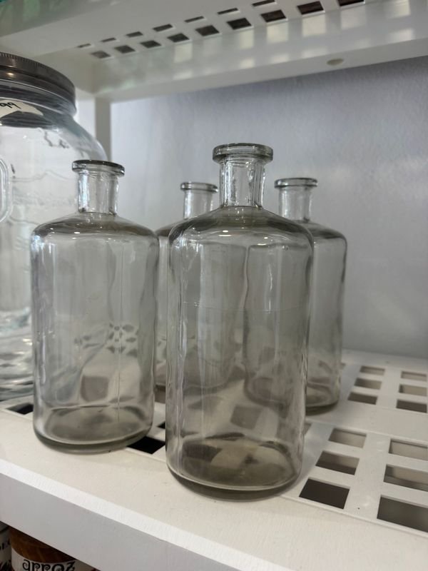 Lote de 4 Botellas de Vidrio Transparentes