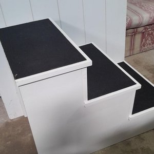 Escalera para Mascotas de 3 Niveles, Blanca con Negro - imagen 3
