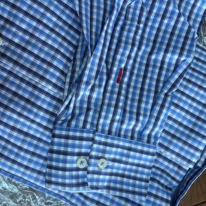 Camisa A.Crew Talle XXL Cuadros Azules y Blancos - imagen 3