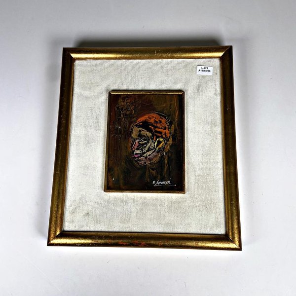 Cuadro Retrato Firmado E. Schuster, 17 x 13 cm - imagen 1