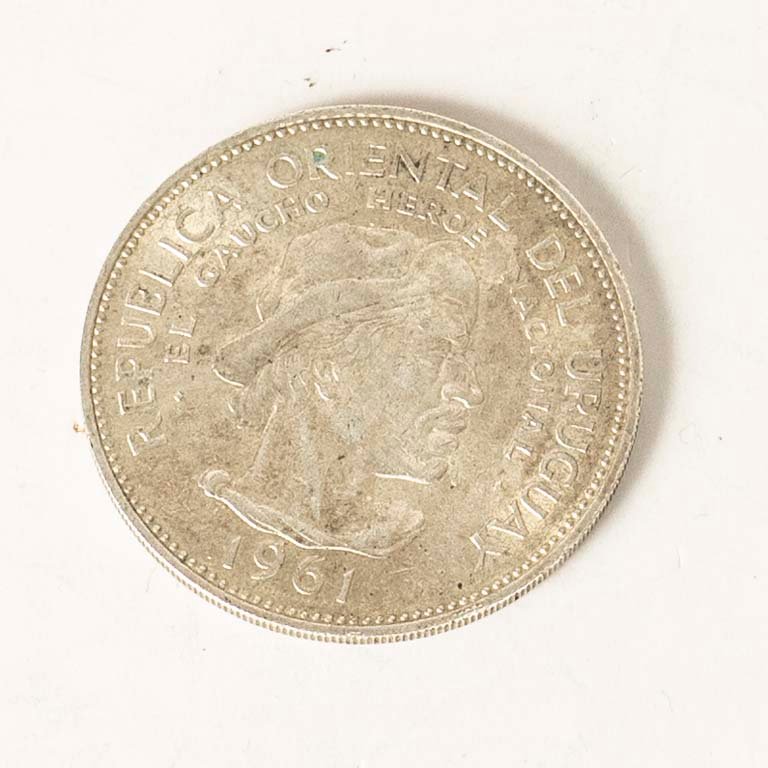 Moneda de Plata "El Gaucho Héroe" República Oriental del Uruguay 1961
