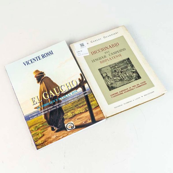 Lote de 2 Libros: "El Gaucho" por Vicente Rossi y "Diccionario del Lenguaje del Campesino Rioplatense" por Juan Carlos Guarnieri - imagen 1