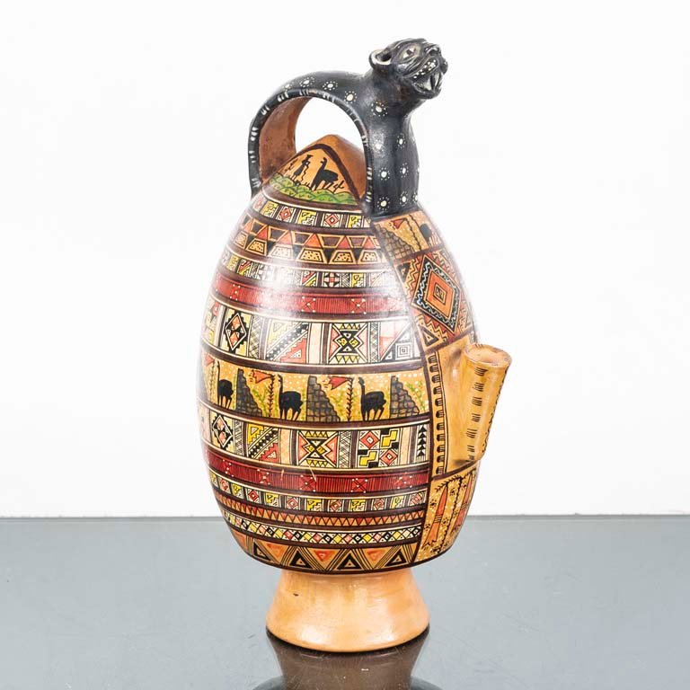 Lote anterior: Botijo de cerámica decorado peruano