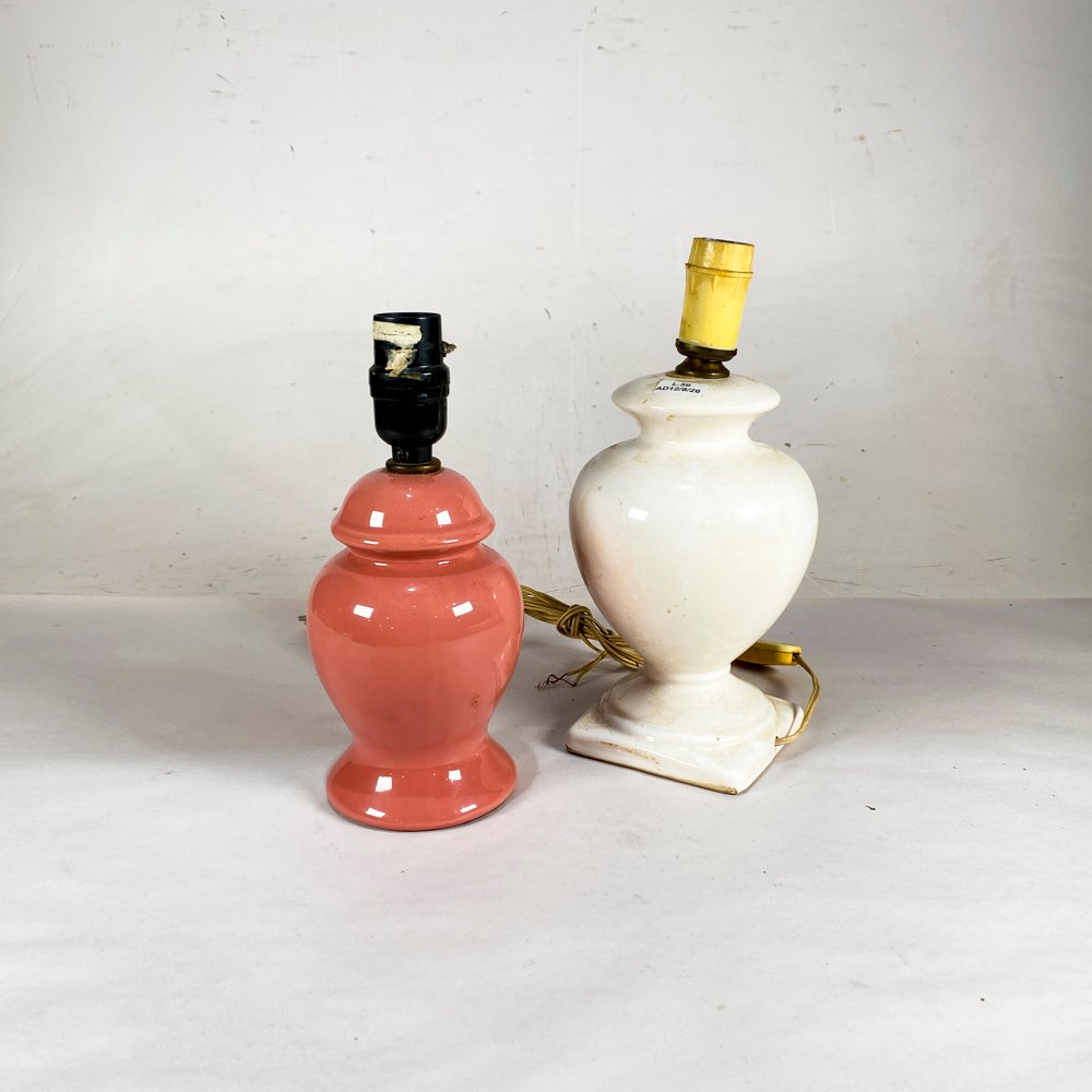 Dos Lámparas de Sobremesa Vintage de Cerámica
