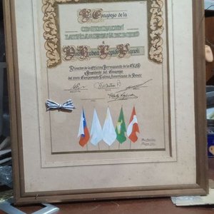 Lote anterior: iploma o reconocimiento oficial otorgado por el Congreso de la Confederación Latinoamericana de Boxeo (CLAB) - 46x56