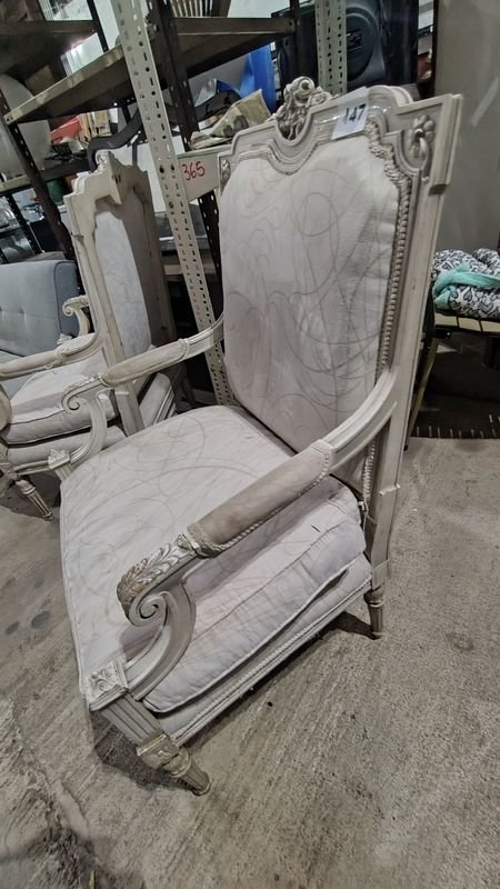 Silla Luis XV Estilo Gris - imagen 2