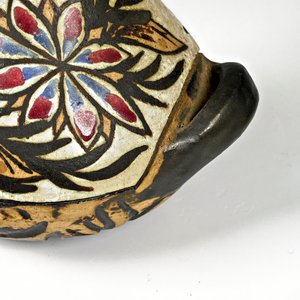 Florero de Cerámica Vintage con Asas y Diseño Floral - imagen 3