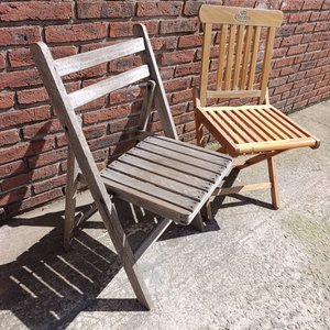 Par de Sillas Plegables de Madera Maciza Estilo Corona - imagen 5
