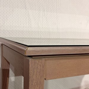 Escritorio/Mesa de Madera Clara con Cajón y Tapa de Vidrio - imagen 8