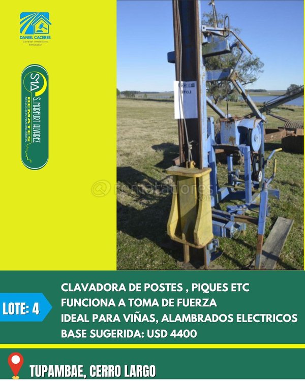 Clavadora de Postes, Piques y Alambrados Eléctricos