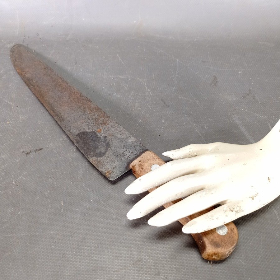 Cuchilla de cocina con cachas en madera, en buen estado - imagen 5