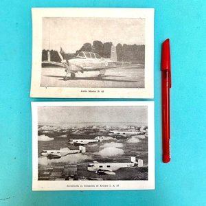 Lote siguiente: 2 Postales Antiguas Aviones Militares Argentinos: Mentor B. 45 y Escuadrilla I.A. 35