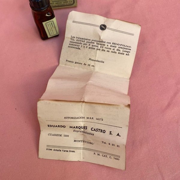 Medicamento antiguo en gotas Sedo-Polactil de la marca Emar, industria uruguaya - imagen 8