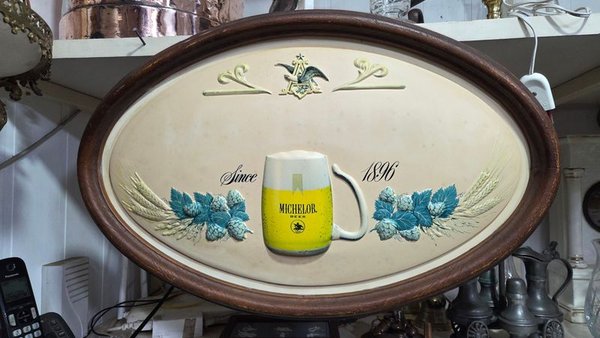 Cartel Oval Cervecero Michelab "Since 1896" con Relieve - imagen 1