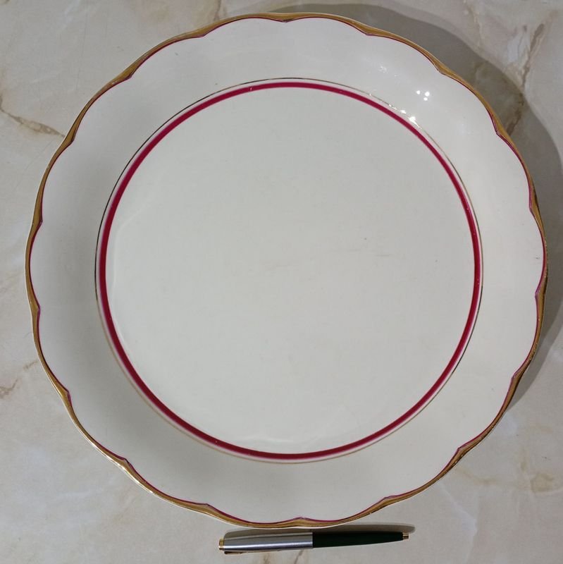 Fuente redonda de porcelana INGLESA, CREAMPETAL GRINDLEY