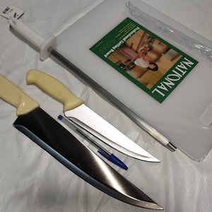 Set de Cuchillos de Carnicero con Chaira y Tabla de Cortar - imagen 5