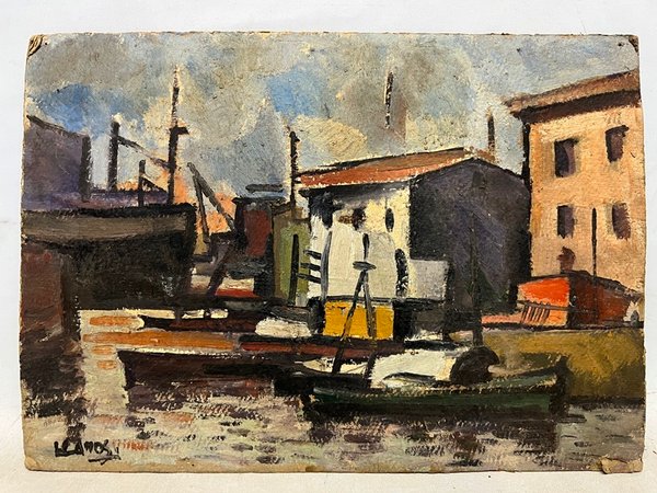 Lote siguiente: Carlos Llanos "Puerto" - Pintura al Oleo sobre Cartón