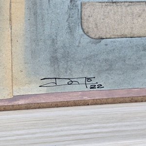 Colage Abstracto Firmado y Enmarcado - imagen 3