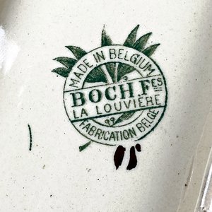 Centro de Loza Bosch con Asa y Flores - Made in Belgium - imagen 3