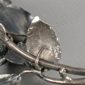 Antiguo Prendedor de Plata con Alfileres de Oro en Forma de Rosa - imagen 7
