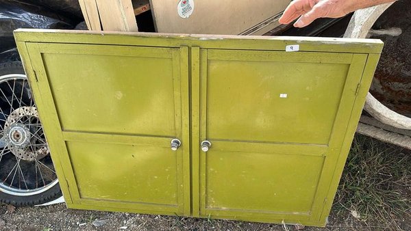 Gabinete verde de dos puertas en buen estado - imagen 1