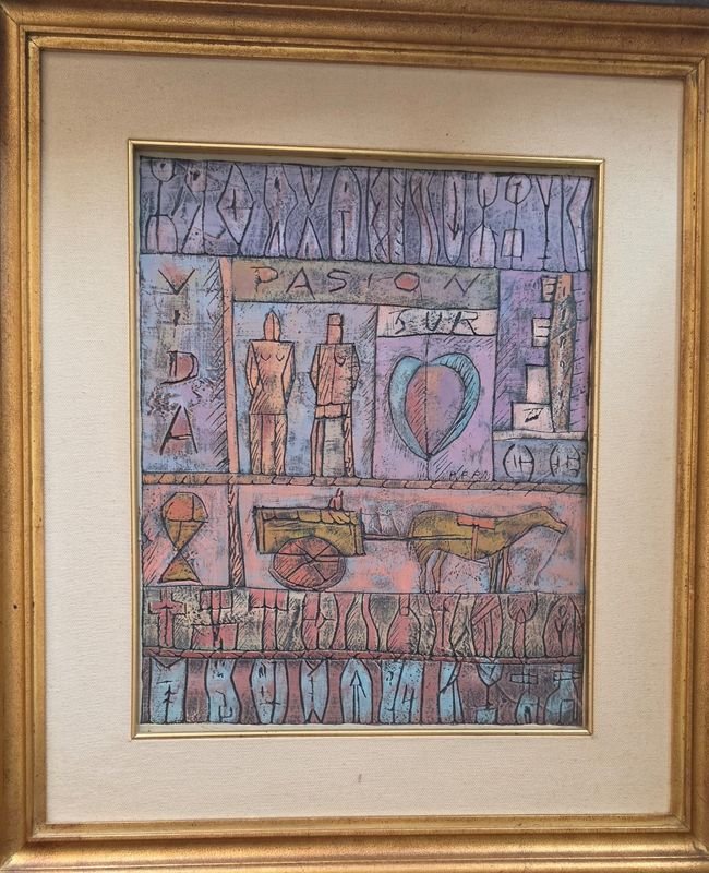 Cuadro "Vida y Pasión" de Pablo Peralta (40 x 32 cm)