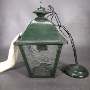 Farol de Chapa Verde con Cadena y Vidrios Fantasía - imagen 4