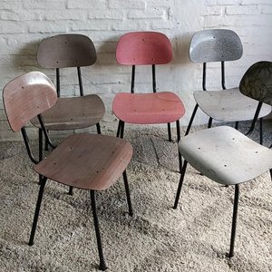 Lote de 5 Sillas Metálicas con Asiento y Respaldo Estampados - imagen 3