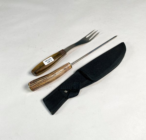 Set de Tenedor y Chaira con Estuche Vintage