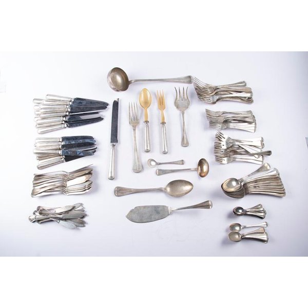 Conjunto de Cubiertos de Plata 800 - 124 Piezas