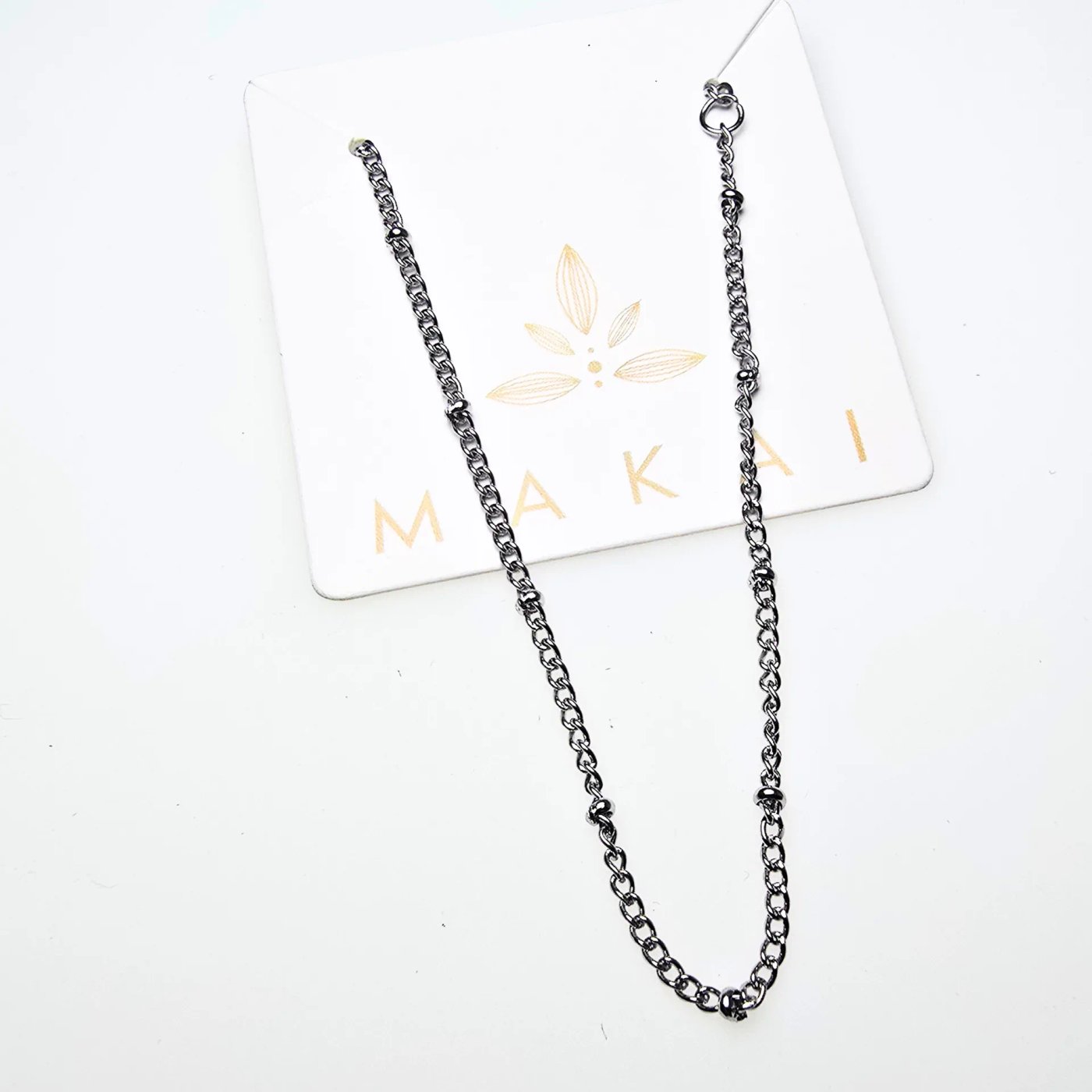 Pulsera MAKAI Cadena Eslabón Fino Acero Quirúrgico Cierre Mosquetón