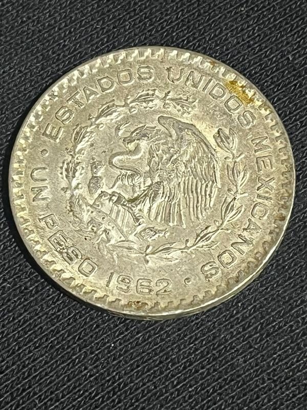 Moneda Mexicana de Plata 1 Peso 1962